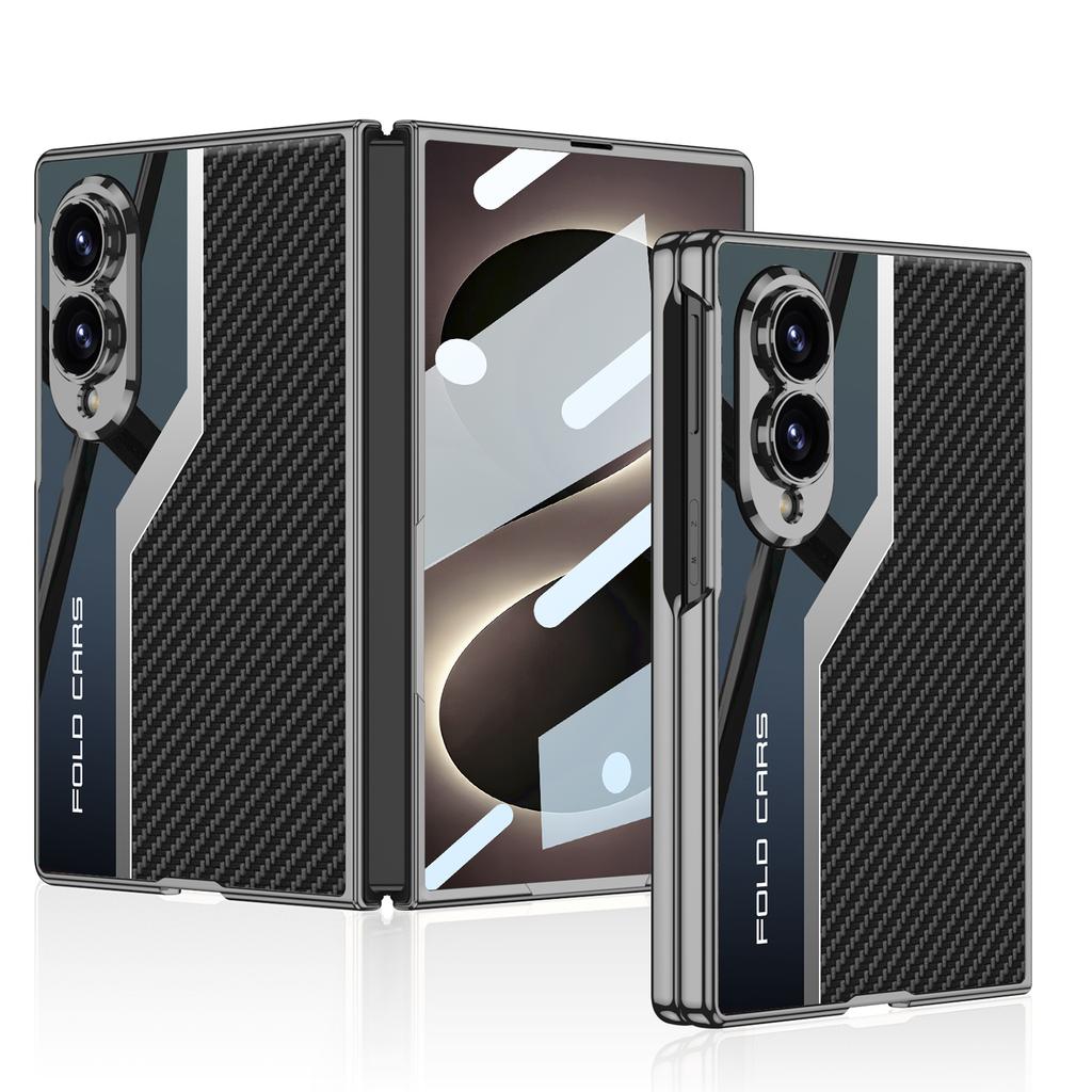 Luxury Plating PU Leather Case for Samsung Galaxy Z Fold 8 Ultra Outer Screen Glass Plastic Hard Cover for Galaxy Z Fold7 Case