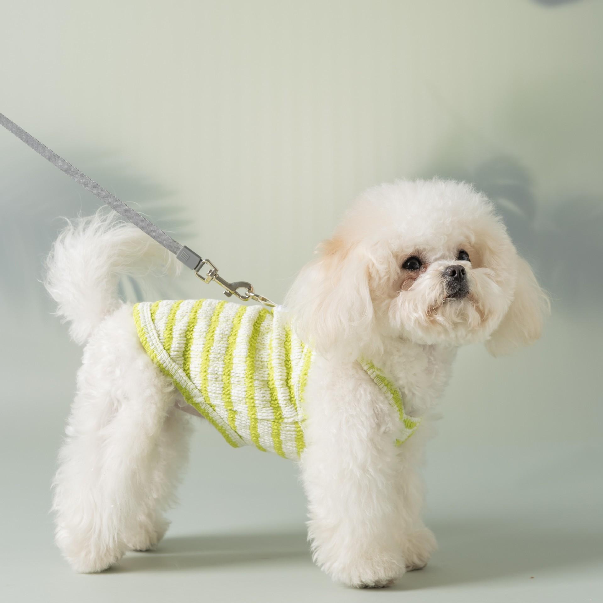 

New Spring and Summer Sandwich Biscuits Striped Dog Sling Thin Breathable Summer Cat Vest Pet Dog Clothes XXL (recommended weight 15-10 kg)