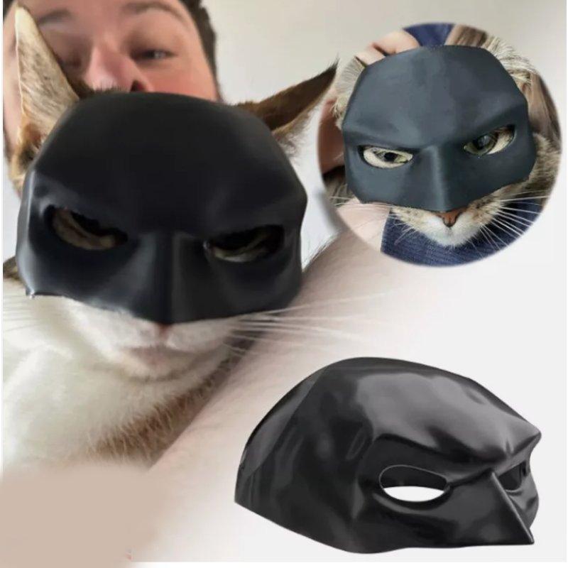 Black Catwoman Cat Mask Halloween Pet Headdress Decoration Plastic Material