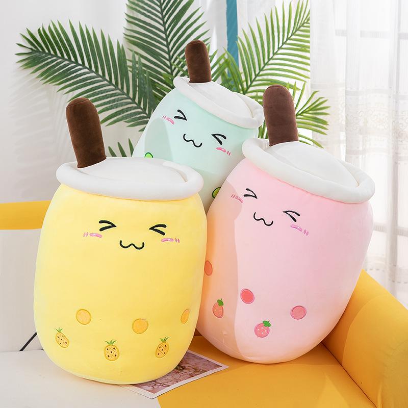 24cm Cute Milk Tea Cup Plush Toys Soft Stuffed  Kawaii  Boba Tea Plushie Toy For Kids Christmas Toys Birthday Gifts