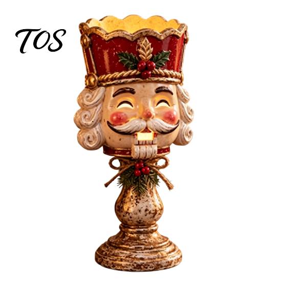 Christmas Eve Dinner Decorations Tealight Candle Holder for Home Decor, Santa/Tree/Snowman/Deer/Nutcracker Winter Party Table Supplies Candlestick