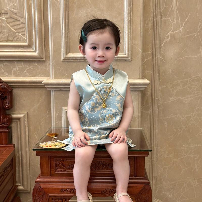 FADOBABY Girls' Chinese Style Summer Qipao Dress
