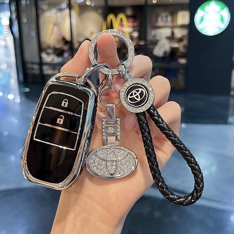 TPU Car Key Case Fob Cover for Toyota CHR Hilux Fortuner Land Cruiser 200 Camry Corolla Crown RAV4 Highland Keychain Accessories