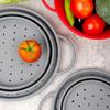 Coș de scurgere pliabil din silicon alimentar pentru alimente, coș pentru spălat fructe și legume, strecurătoare, scurgător pliabil, ustensilă de depozitare pentru bucătărie