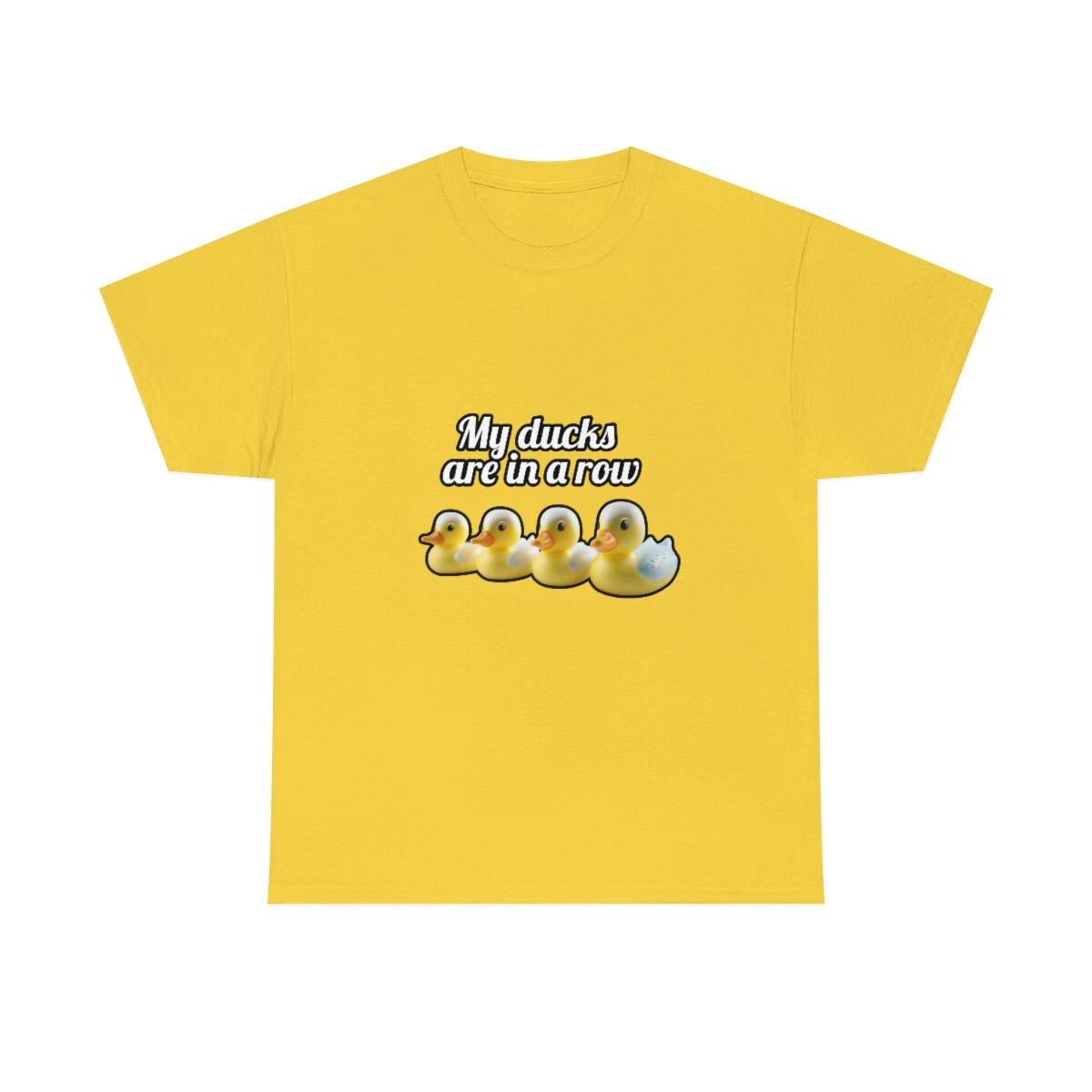 

US Adults - Ducks in a row - cute funny animal t shirts - Unisex Heavy Cotton Te 2XL