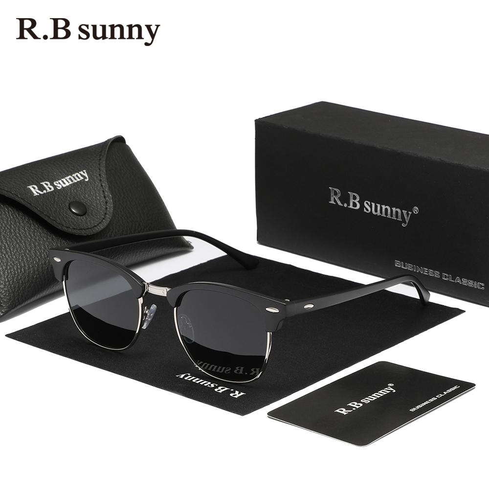 

RBsunny Fashion HD Mirror Lens Солнцезащитные очки мужские для вождения на открытом воздухе поляризованные очки UV400 круглые женские очки из сплава ПК