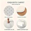 Elegant Rose Floral Round Rug Brown and  Beige Non-Slip Floor Mat Washable 2D Flat Print Area Rug for Living Room Bedroom Decor