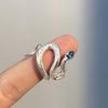 New Serpentine Ring Women's Topaz Fashion Personality Cold Wind Men's Light Luxury Opening Adjustable Ring
