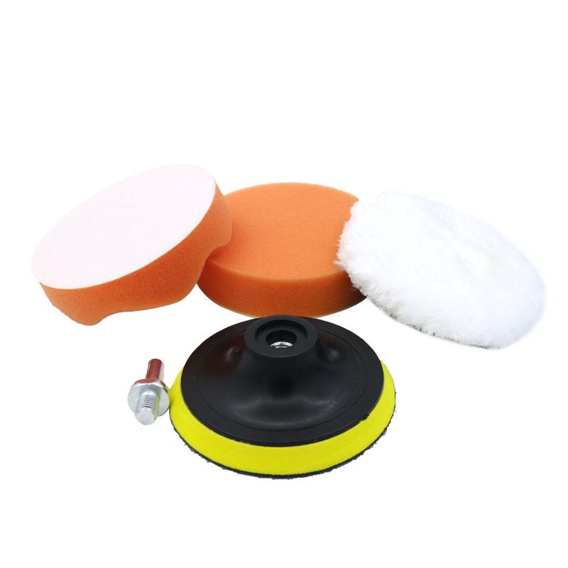 5-teiliges Auto-Detailing-Schwamm- & Wollpolierpad-Set – 3-7 Zoll Flache & Waffel-Scheiben