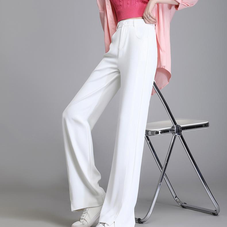 Fashionable Summer Loose Straight-Leg Split Pants for Women