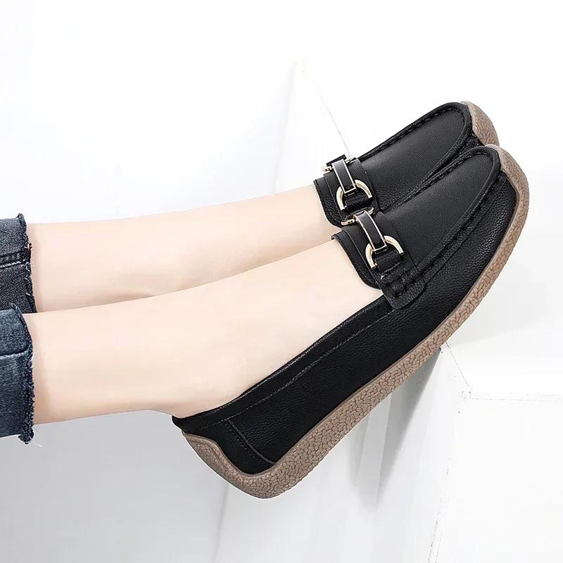 New Spring Summer Women Flats Leather Moccasins Woman Casual Shoes Slip-on Loafers Female Boat Shoes Chaussure Femme Mujer