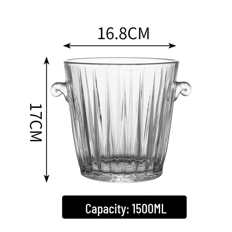 ZISIZ Thickened Glass Insulated Ice Bucket