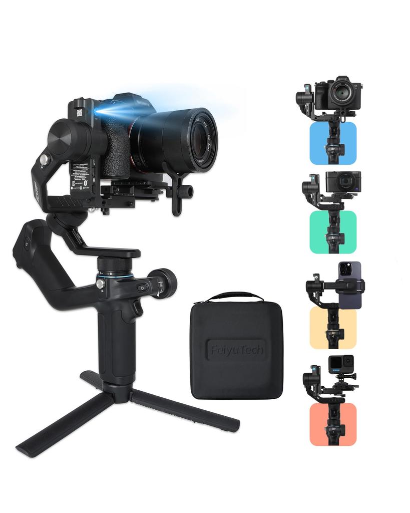 FeiyuTech 2 Stabilizer 2024 Gold Award Complete Pack for Gimbal Payload Magnetic Extension and Dedicated Storage Black FY07412 SCORP-Mini All-in-One