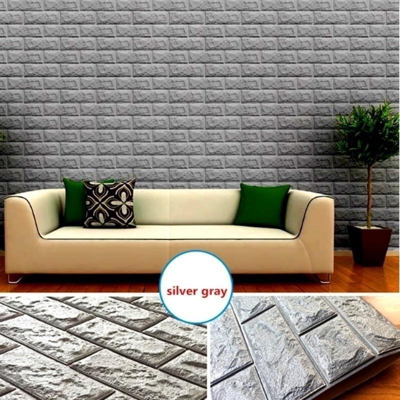 10PCS 3D Wallpaper PE Foam DIY Wall Stickers Home Decoration Wall Decoration Embossed Masonry Living Room Bedroom Background Decoration