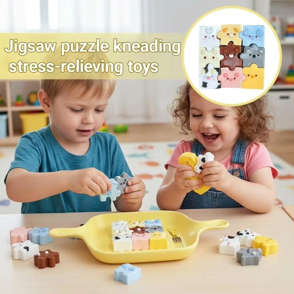 Creamy Soft Puzzle Squeeze Toys Cartoon Animals Pinch Le Toy Decompression Sensory Toy Kids Adults