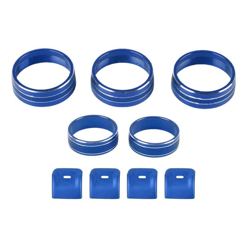 

For Jeep Wrangler JK 2012-2017 Air Conditioning CD Switch Window Control Knob Decoration Ring Cover Aluminum Alloy