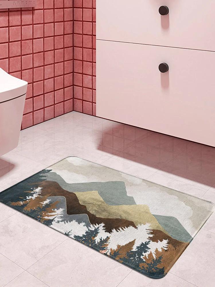 Mountain forest printing Doormat Kitchen carpet Entrance door mat bathroom mat Carpet in the bedroom Lounge Rug Home Decor