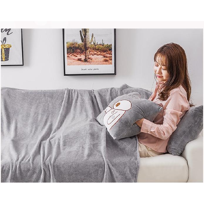 Cute Plush Pillow Quilt Hand Warmer Dual-Use Cushion Folding Blanket Car Office Sofa Cushion Quilt  Couch Pillow Good