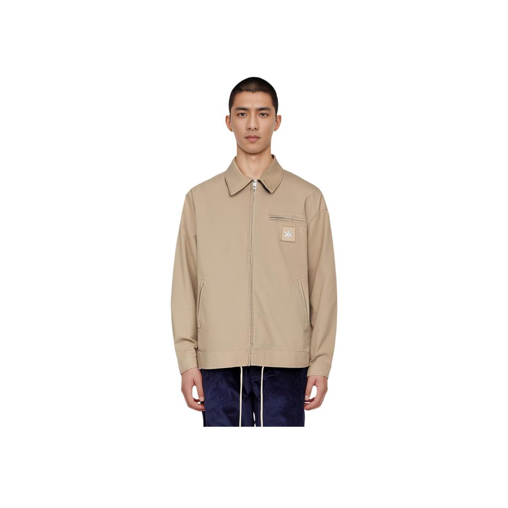 Li Ning CF Sport Fashion Series FW22 Logo Zip Collar Jacket Men Jacket Apricot AJMS131-4