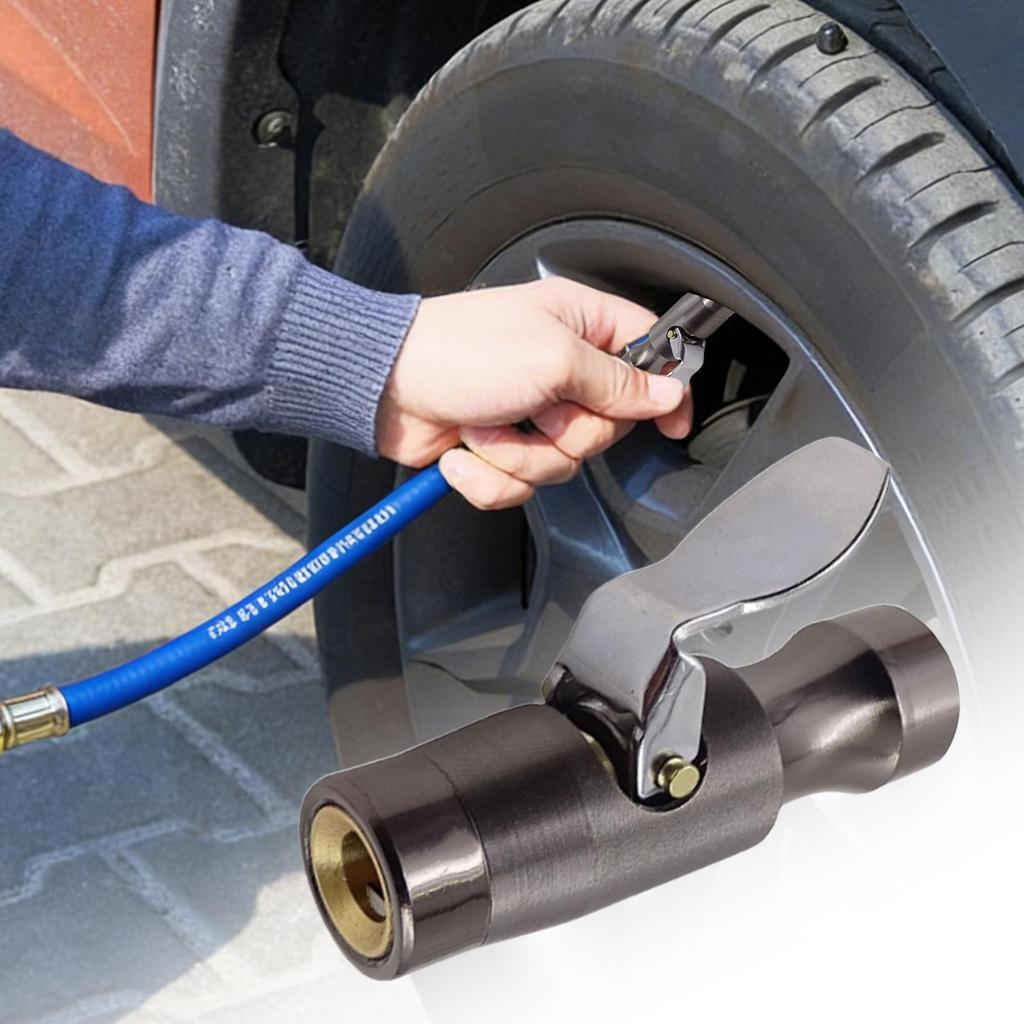 Heavy Duty Air Chuck Leak-Proof & Temperature Resistant Tire Inflator Gauge Attachment for Truck RV SUV Car Auto Air Compressor