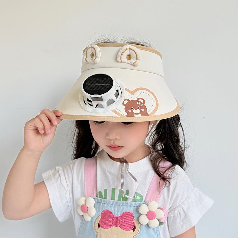 Solar Fan Hat Children's Sun Protection Hat Boys and Girls Summer UV Sky Top Hat Baby Sun Hat