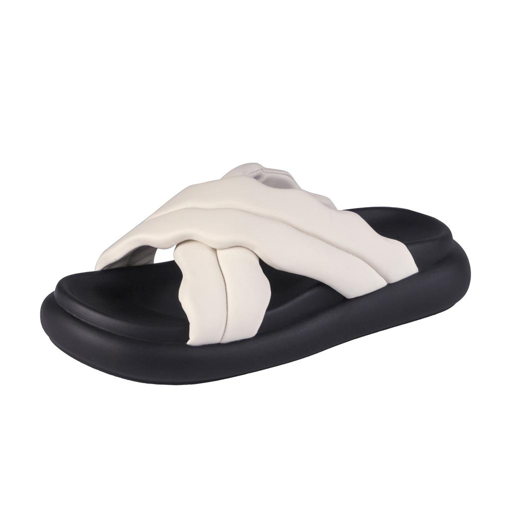 2025 autumn new fashion platform slippers women's wear cross word with casual style comfortable flat women's shoes