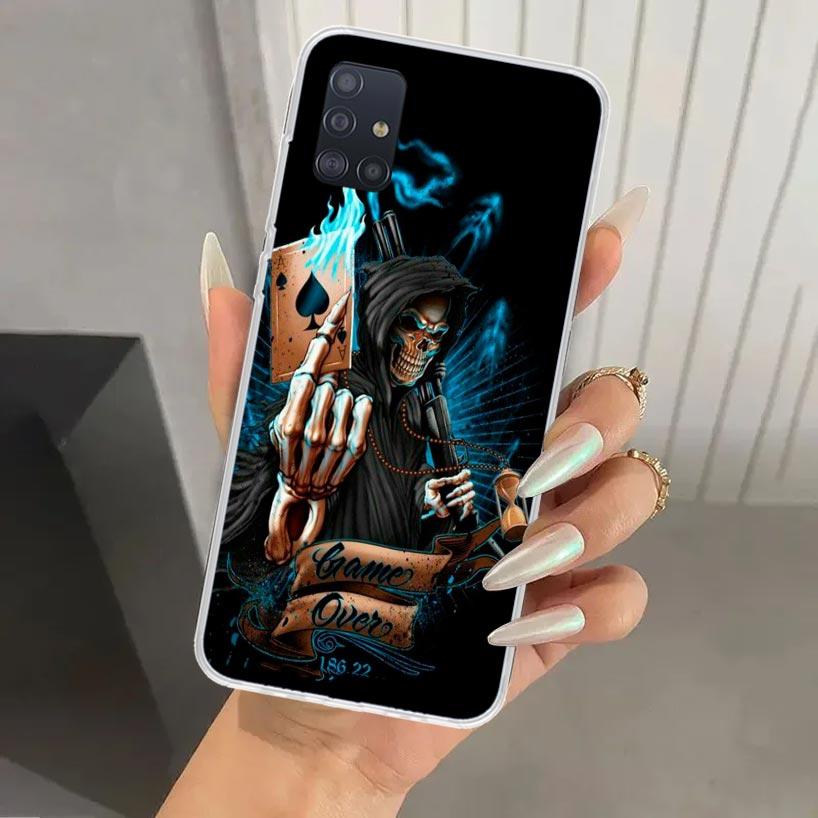 Grim Reaper Skull Skeleton Phone Case for Samsung Galaxy A52 A32 A22 A12 A02S A50S A30S A10S Note 20 Ultra 10 Plus S10 A31 A20 A