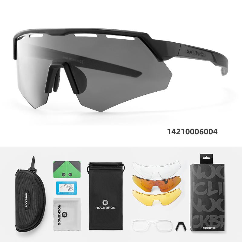 ROCKBROS Bike Glasses Polarized Men Women Bicycle Glasses 4Lens MTB Road Cycling Eyewear Glasses With Myopia Frame Sunglasses
