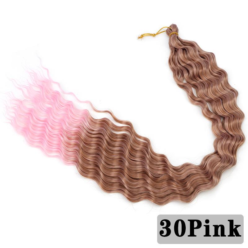 30Inch Syntheitc Pre Stretched Long Deep Wave Curly Braiding Hair Extensions Ocean Wave Crochet Hair for Women