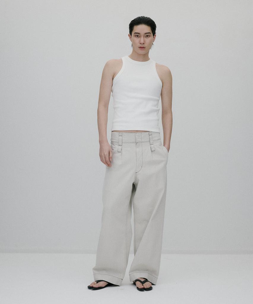 Sunjin New High-Rise Wide-Leg Pants [Ecru]
