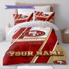 Name Custom SF 49ers Pattern Bedding Set Quilt Cover Pillowcase Home Decor Gift (1 * duvet cover + 2 * pillowcase, without core)