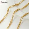 18K Gold Plated Brass 3:1 Figaro Chains For Jewelry Making,Thick Large Heavy Chains For DIY Necklace Bracelet Making Findings