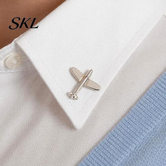 Brooch Men Suit Brooch, Airplane Design Lapel Pin with Clip-on Pin, Formal Wear Smooth Polished Alloy Badge for Casual Accessory Cardigan