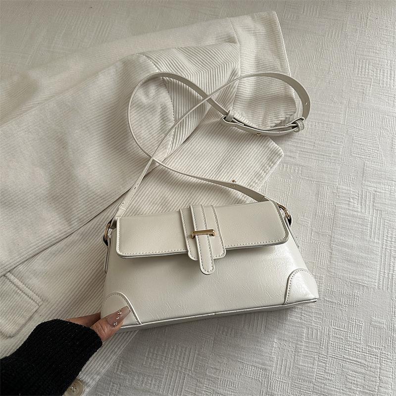 

Премиальная сумка-багет в стиле ретро, темпераментная, универсальная, для поездок на работу, нишевый дизайн, модная наплечная сумка белый