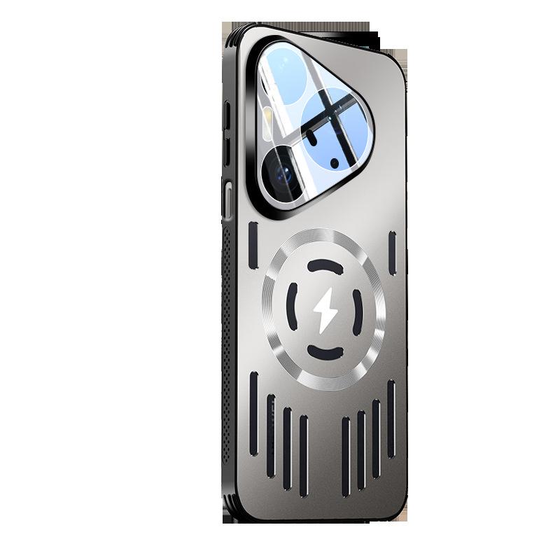 Applicable To Huawei Pura90Pro Mobile Phone Case Aluminum Alloy Heat Dissipation Magnetic Suction Pura70 with Lens Film Anti-drop Protection