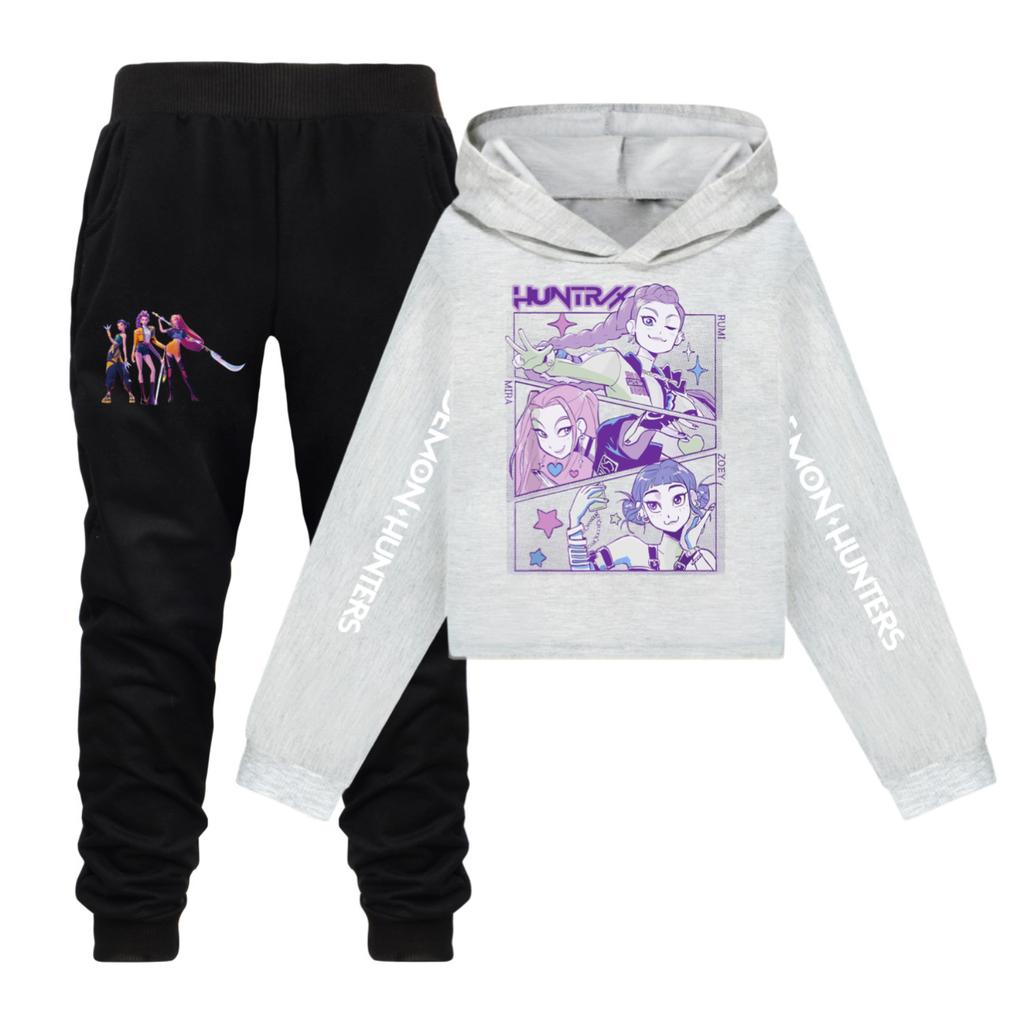Children's Two-piece Hooded Top And Pants Long-sleeved Printed Sweatshirt Set