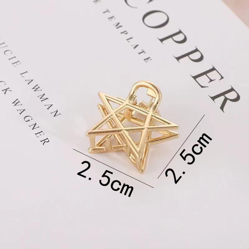 Korean Style Geometric Metal Star Hair Clip – Elegant Updo Accessory