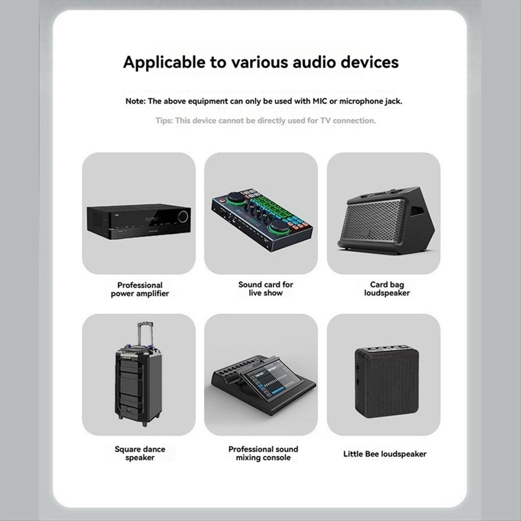UHF Wireless Microphone Converter XLR Rechargeable Transmitter & Receiver Microphone for 0V Dynamic Microphones