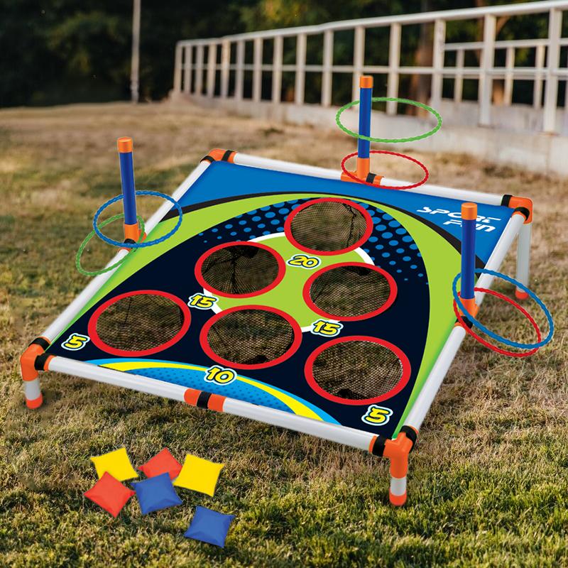 Juego de Tablero de Círculo de Lanzamiento de Cornhole Portátil con Anillo de Montaje Fácil Montaje Divertido Interactivo para Niños Adultos Juego de Lanzamiento al Aire Libre para Jardín Juguete