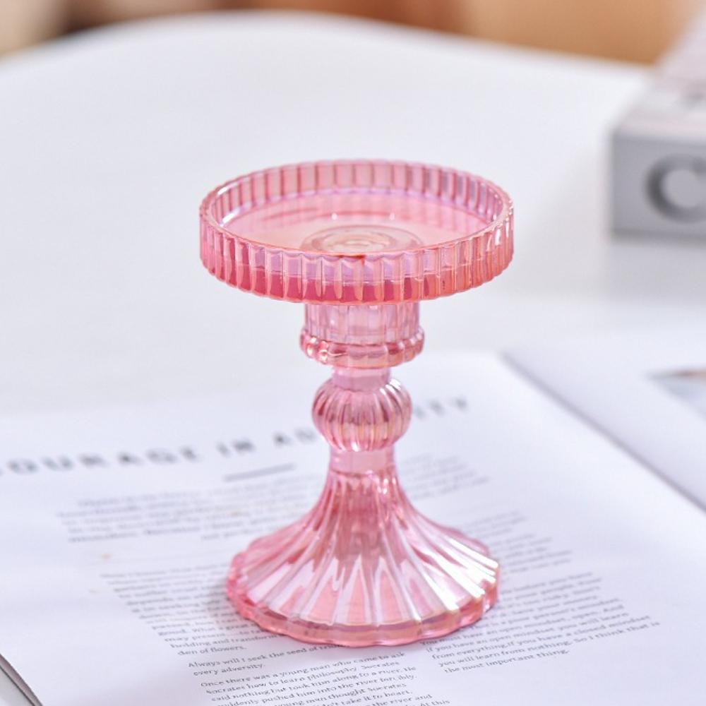 Creative Christmas Light Luxury High Footed Glass Candleholder Home Candleholder Base Romantic Wedding Table Creative Home Decor