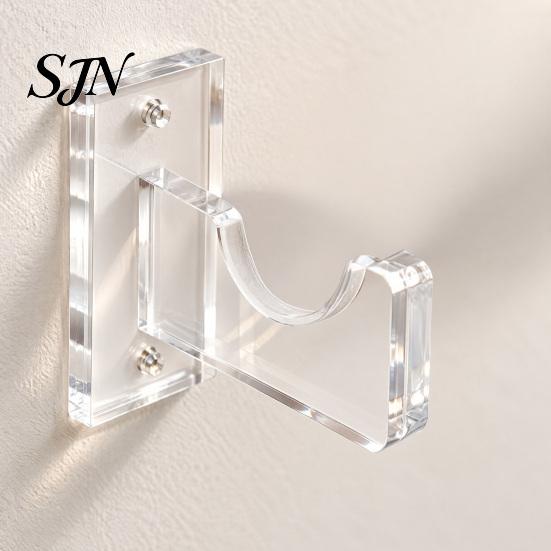 Acrylic Storage Rack 2PCS Baseball Bat Display Stands, Wall Mount Space Saving Holder Holders, Soft Lining Protection Organizers for Sports