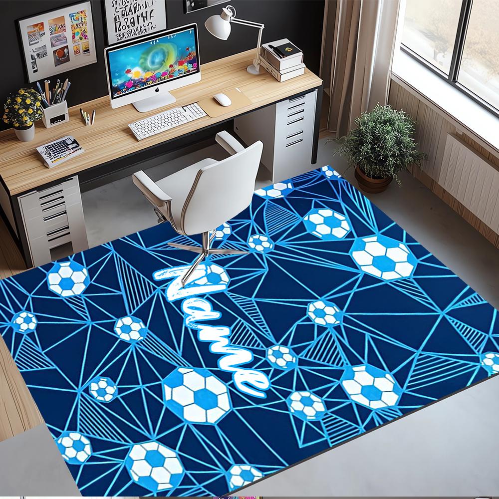 Custom Name Soccer Printed Carpet,Rug for Office Chair Living Room Bedroom Kitchen Room Decor Gifts.