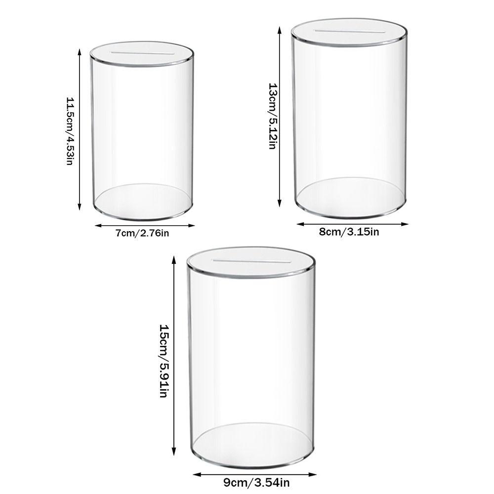 Clear Piggy Bank Acrylic Coin Container New Change Jar  for Adults Kids