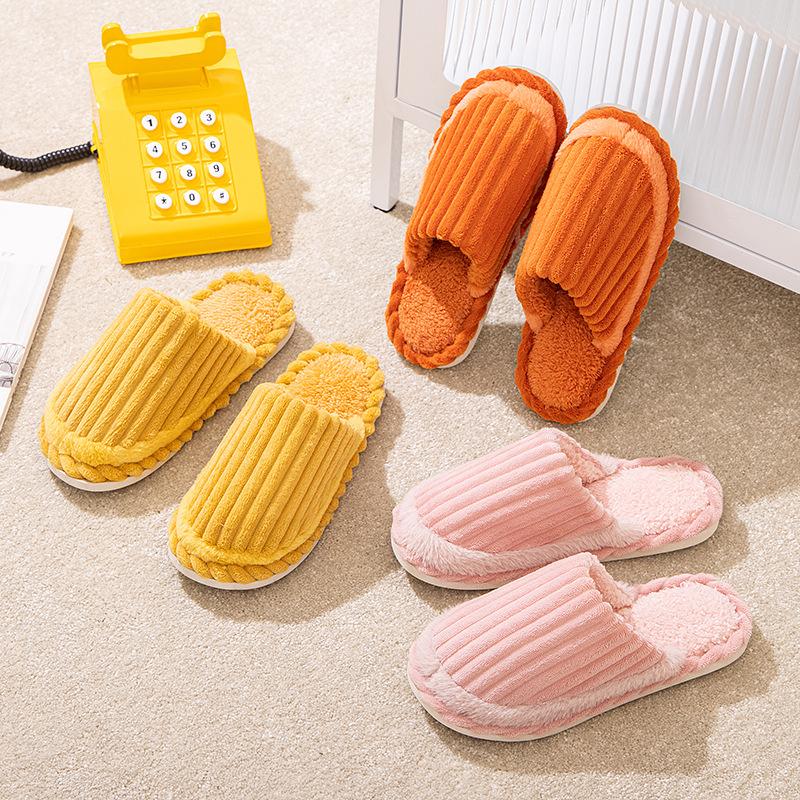 

Qidashun s new home cotton slippers, autumn and winter men s and women s warm cotton towing couple s home fluffy slippers 36-37 рожевий