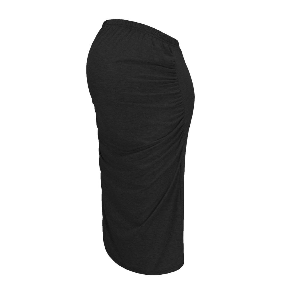 Solid Color High-Waisted Maternity Fashion Skirt - Trendy European & American Style