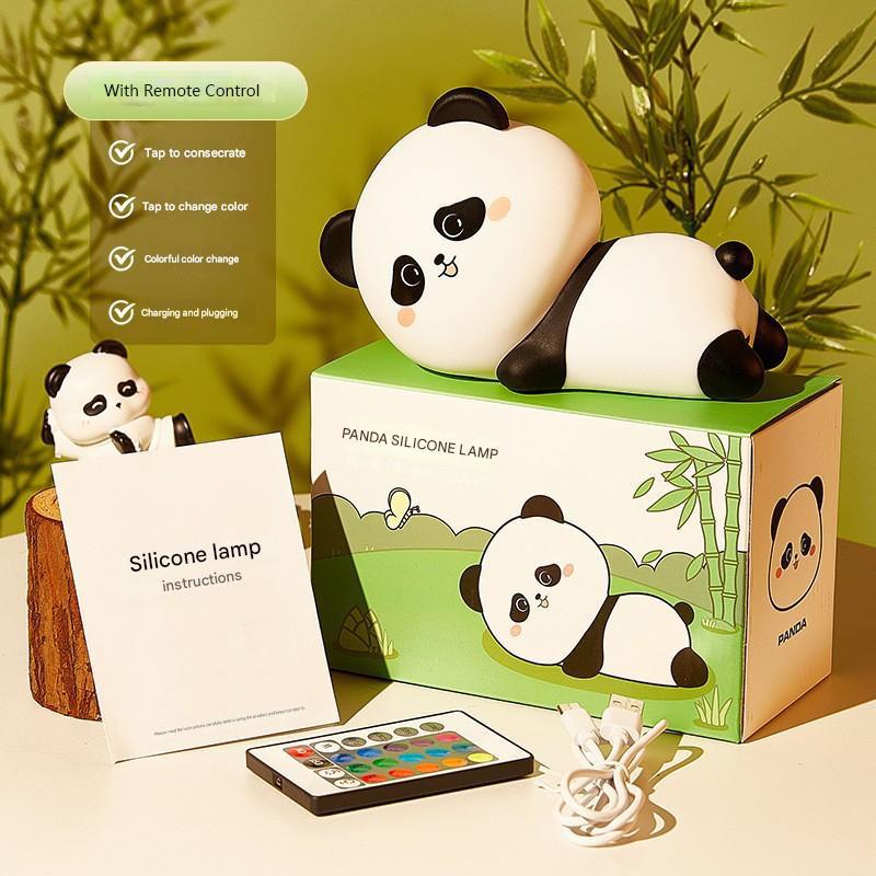 

LED Night Light Cute Panda Silicone Lamp 15/30/60 Min Timing Girls Baby Bedroom Nightlight Gift For Breastfeeding Nursery Decor Type-c charging