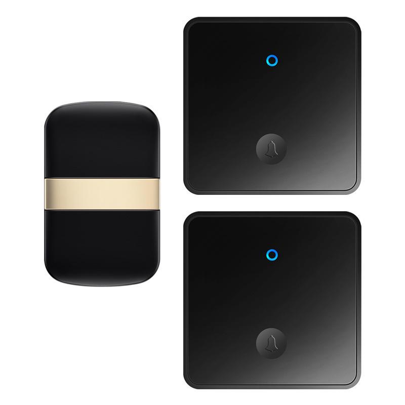 Large Panel 86 Type Wireless Doorbell: Self-Powered, Battery-Free, Waterproof, Ultra-Long Range Elderly Call Button чёрный