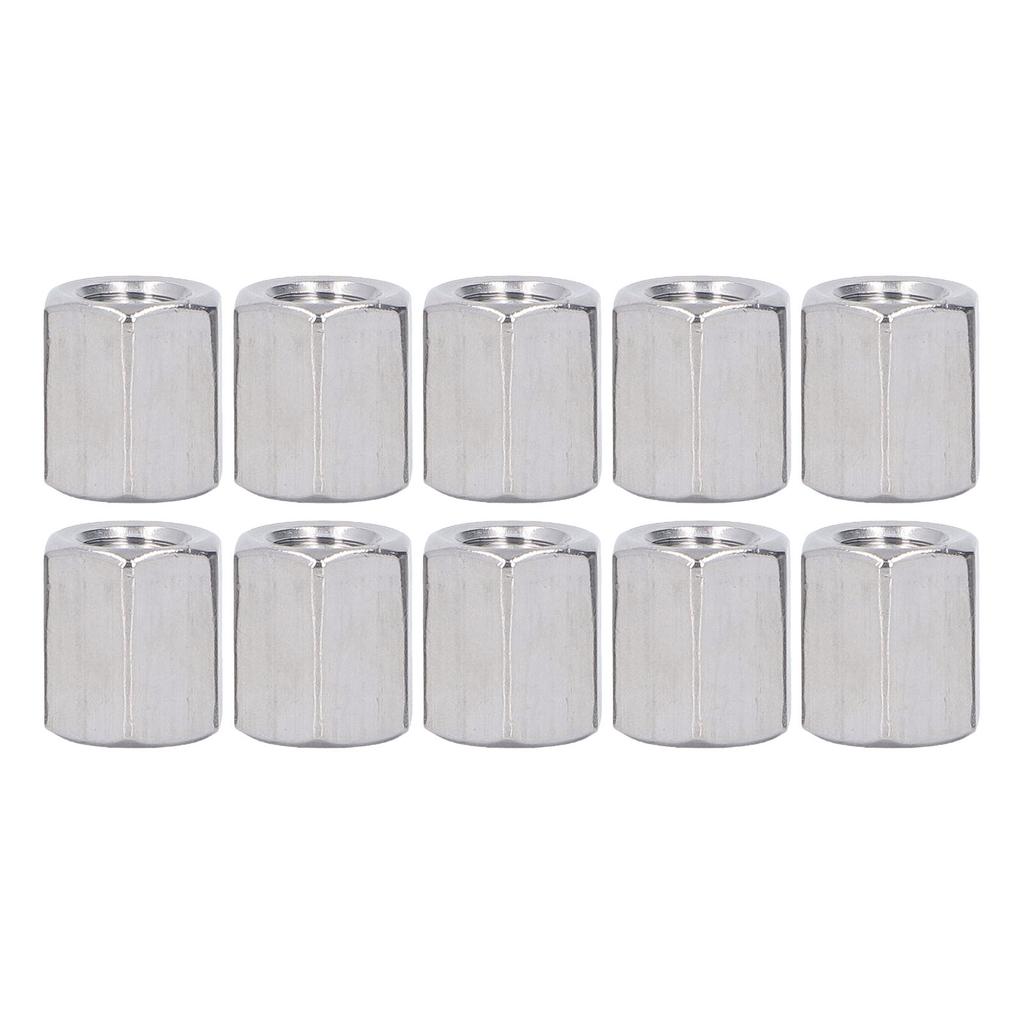 10 STÜCKE M10 Sechskant-Verbindungsmuttern 304 Edelstahl Metrisches Gewinde Verbindungs-Mutter für Schrauben Bolzen