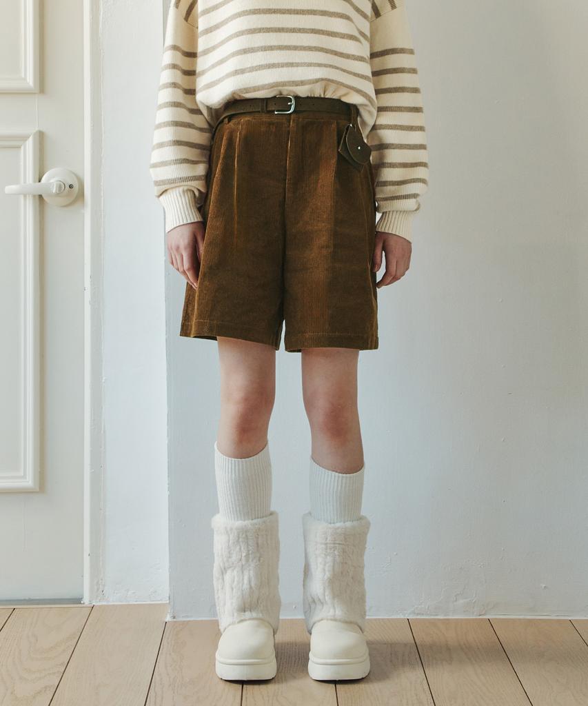ZEROSTREET Corduroy Belted Shorts / Brown