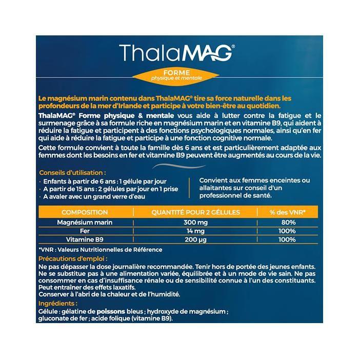 Thalamag Magnésium Marin Forme Physique &amp; Mentale Lot de 2 x 60 gélules